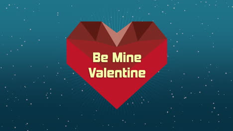 Be-Mine-Valentine-with-red-geometric-heart-and-stars-in-blue-sky