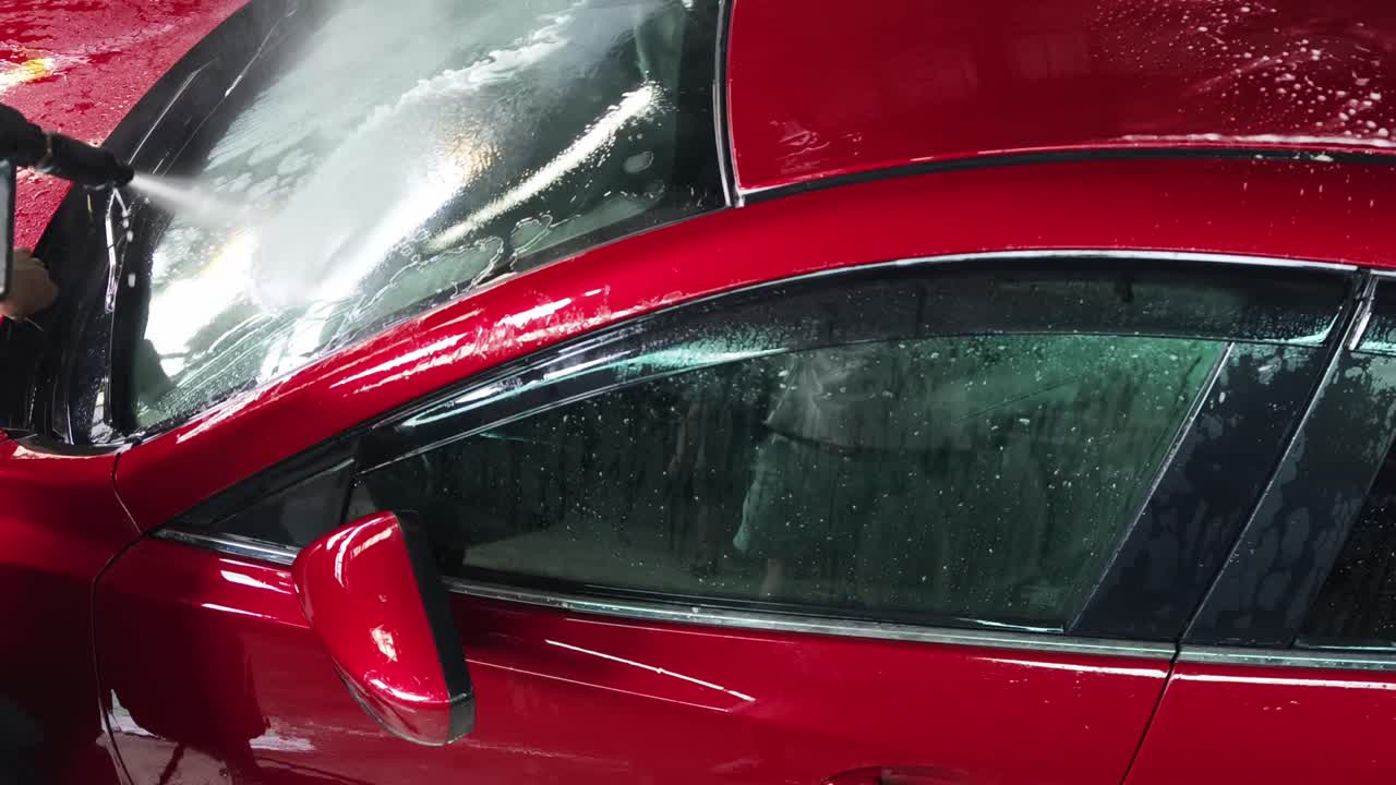 Professional Car Wash in Progress