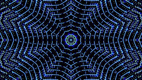 las líneas brillantes brillantes establecen un movimiento de onda azul, colorido, sobre un fondo negro