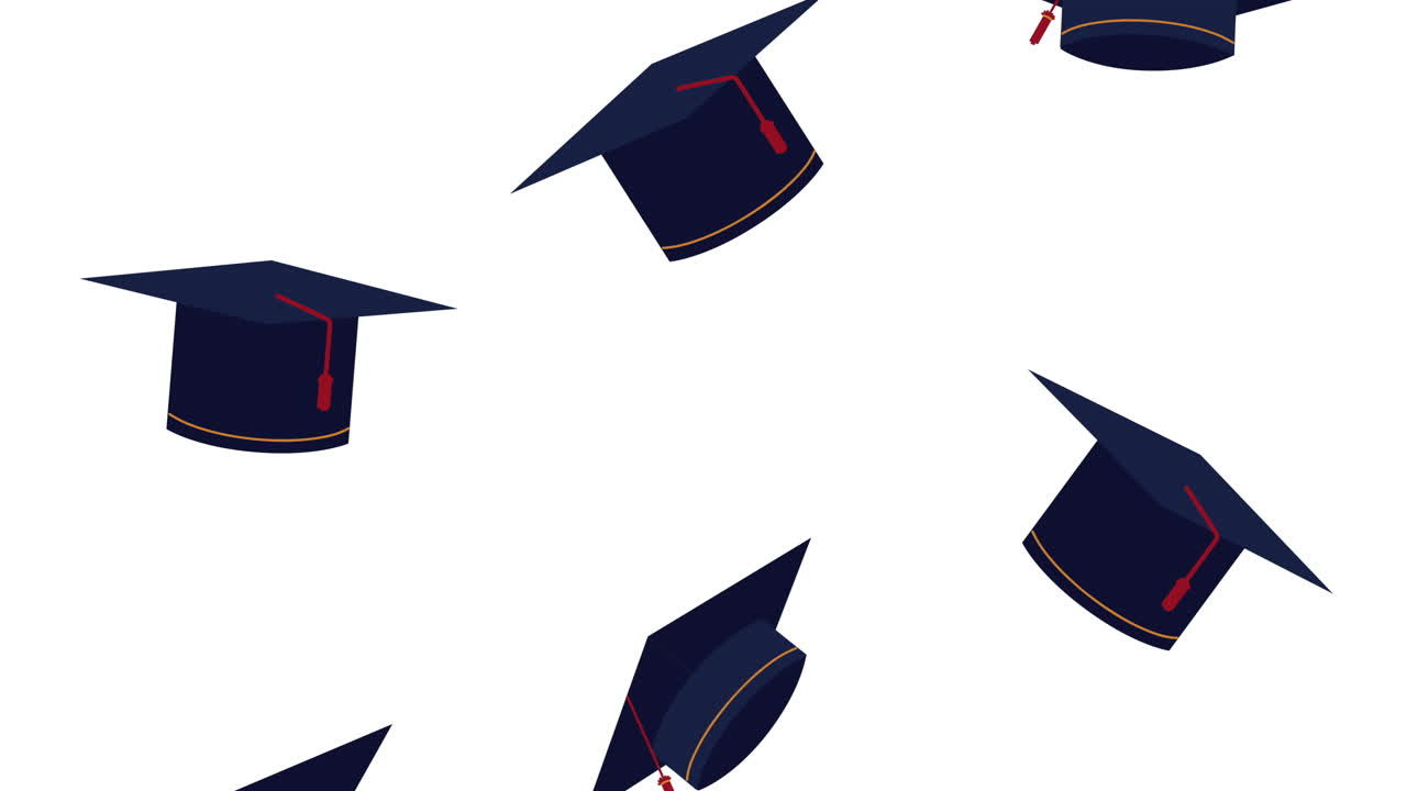 animazione di laurea con modello di cappelli