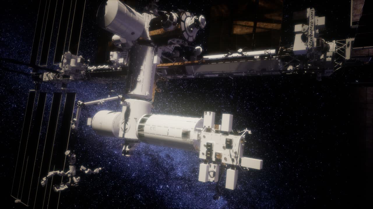 Stazione spaziale internazionale nello spazio