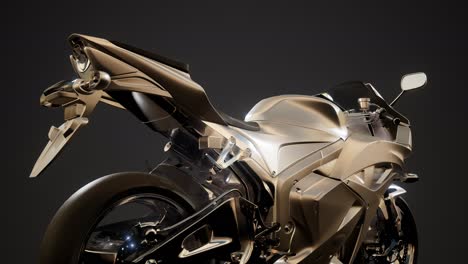 moto sport bike in dark studio with bright lights