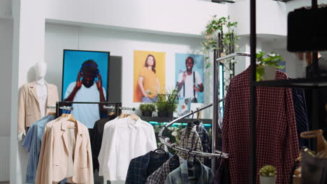 man shopping for clothes in a modern retail store