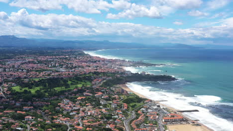 urban area of bayonne-anglet-biarritz aerial shot sunny day france