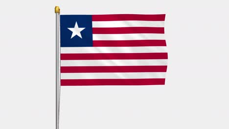 loop video of liberia flag  fluttering in the wind, slow motion video of 4k , with alpha channel