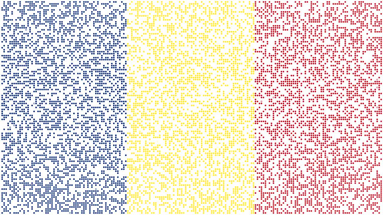 bandera de rumania (bandera de puntos, canal alfa)