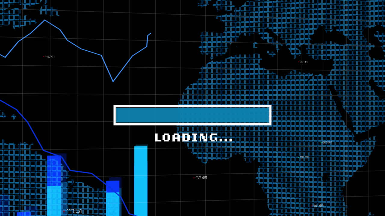 Animation of data loading bar over data processing
