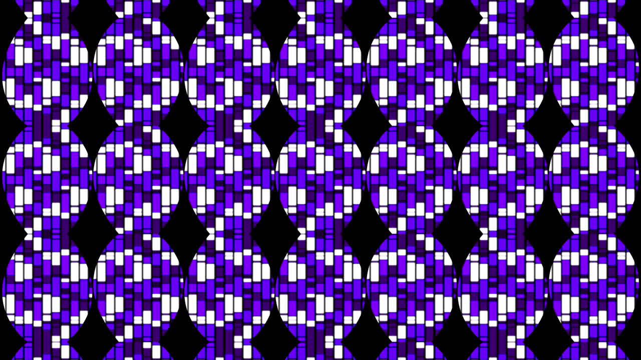 Animation of abstract background with circles and rectangles in shades of violet