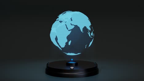 hologram of planet earth rotating. 3d loop animation.