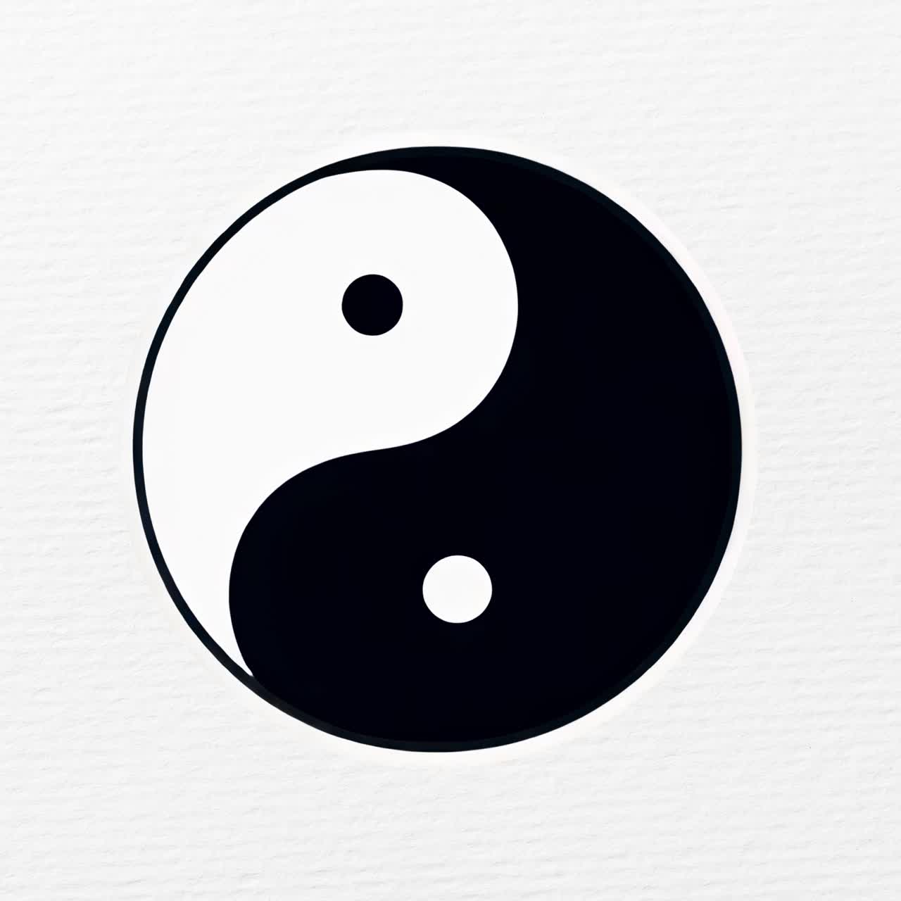 Yin yang-symbool, balans, harmonie, dynamische afbeelding, geïsoleerde bron, transparante 4K-video, alfakanaal