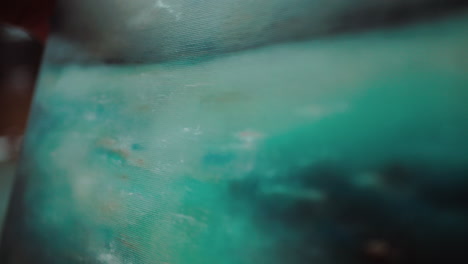 abstract teal landscape painting