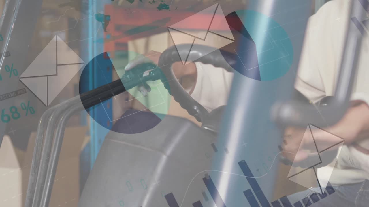 animación de la red de conexiones y estadísticas sobre el empresario que utiliza la tableta.