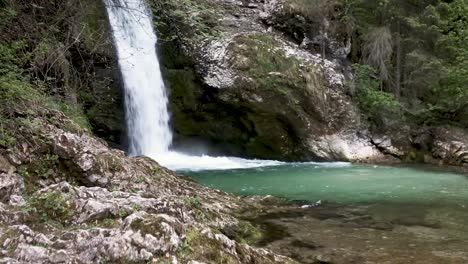 Slap-Grmecica-or-Waterfall-Grmečica-in-Slovenian-Triglav-National-Park-near-Lake-Bohinj