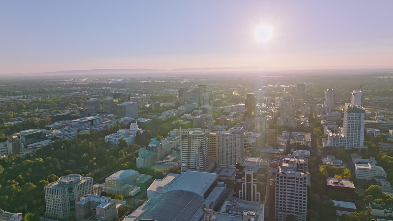 Aerial View of downtown area of Sacramento
