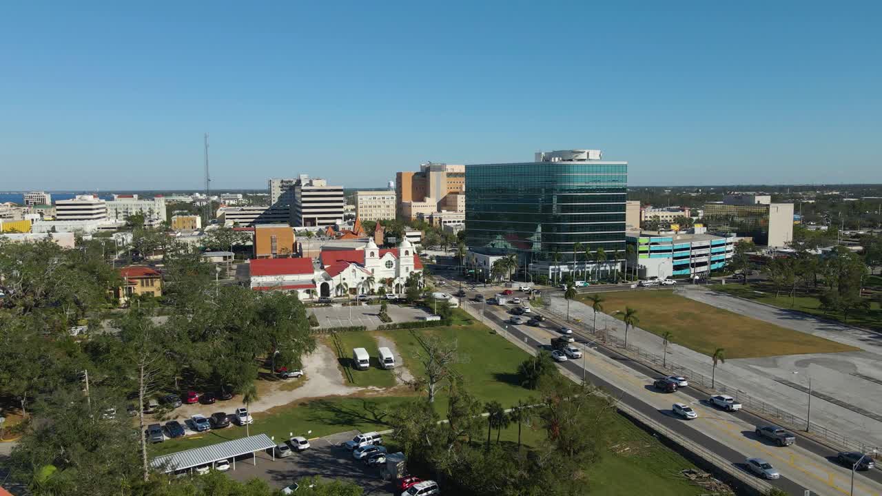 Aerial View of a Florida City Downtown
