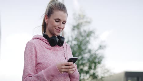 Sporty-woman-choosing-the-best-road-for-running