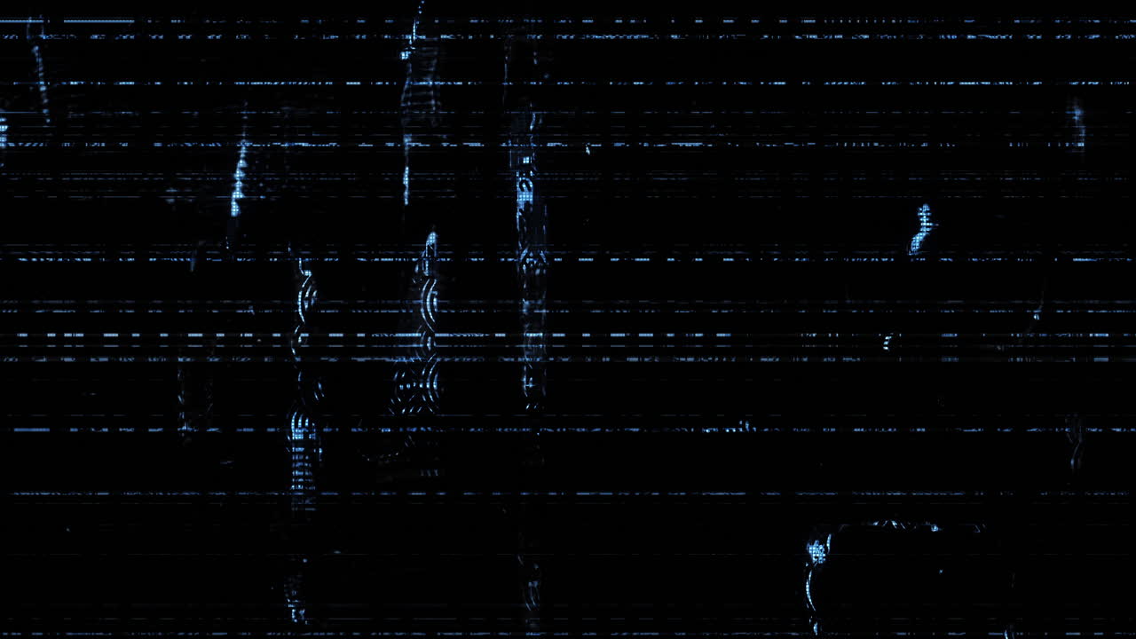 Digital Glitch and Static Noise on Black Screen