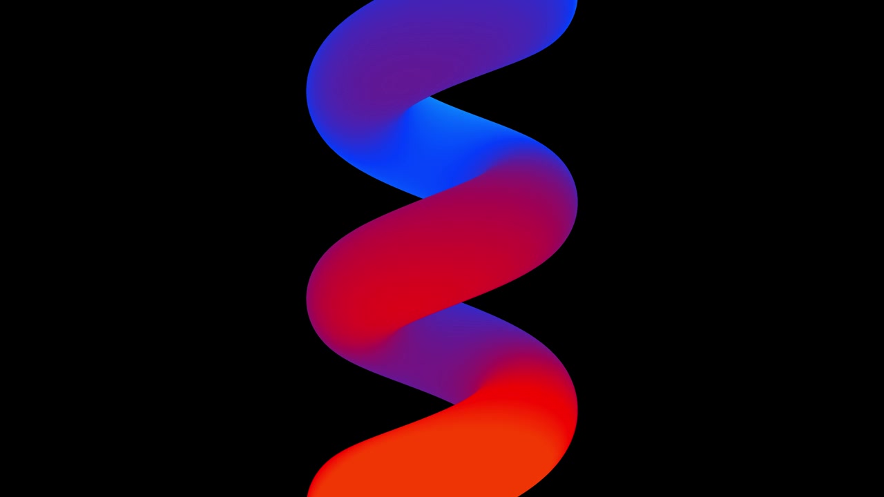 Spirale sfumata astratta blu e rossa su sfondo nero