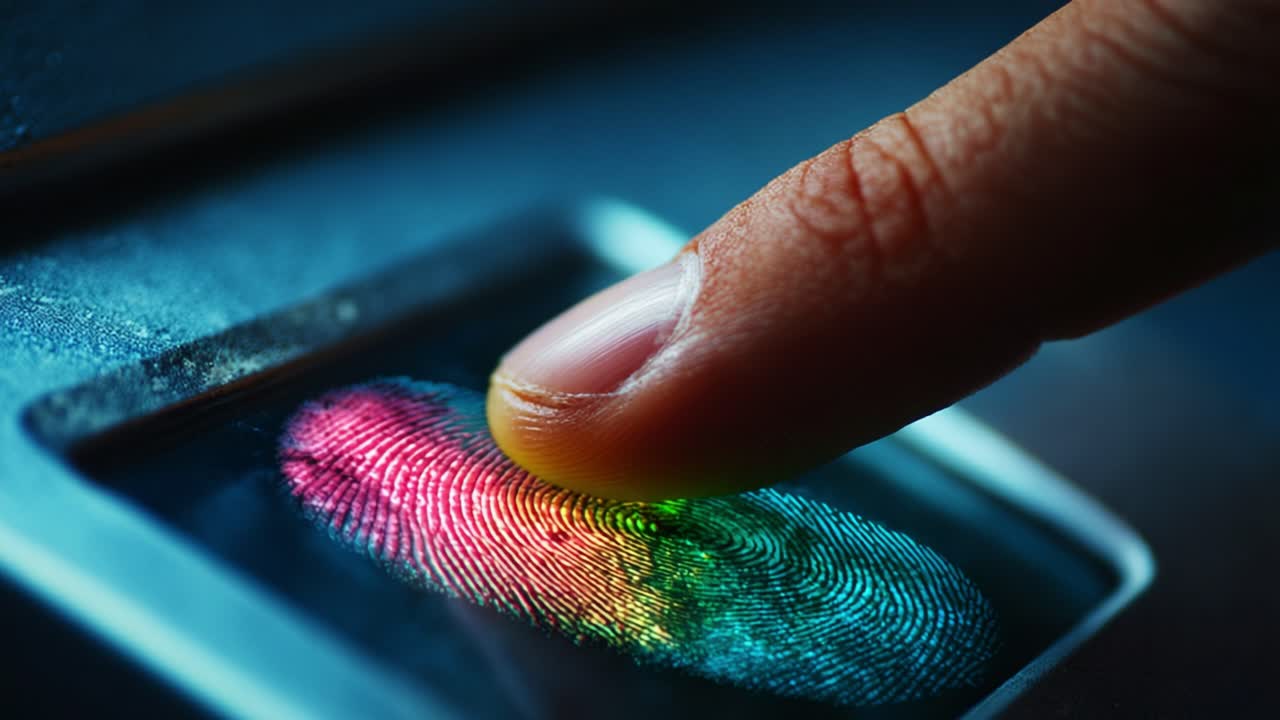 Exploring the Intricacies of Fingerprint Technology: A Close-Up on Fingerprints Captured in Vibrant Colors, Highlighting Advanced Identification Methods and Security Features