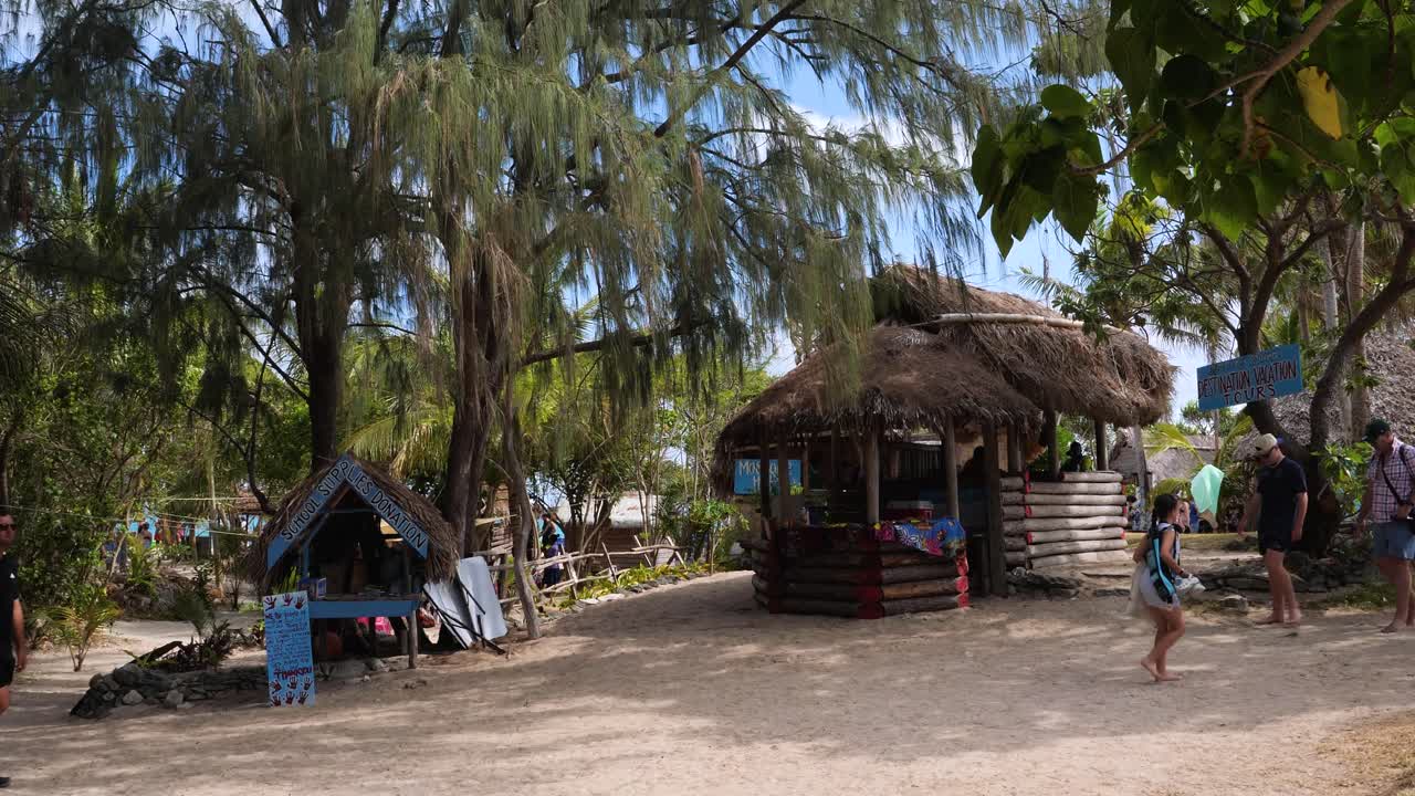 Small souvenir market at Mystery Island,Vanuatu. Souvenir business owned by locals.