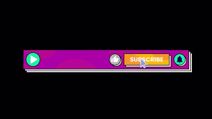 Pulsante Iscriviti di YouTube animato con Mi piace e Campanella delle notifiche