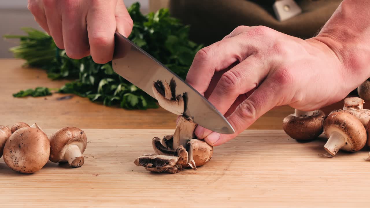 Chopping Mushrooms