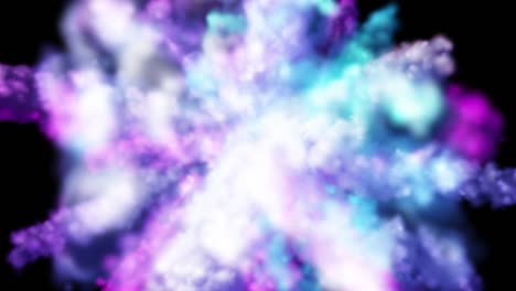 colorful smoke particles explosion