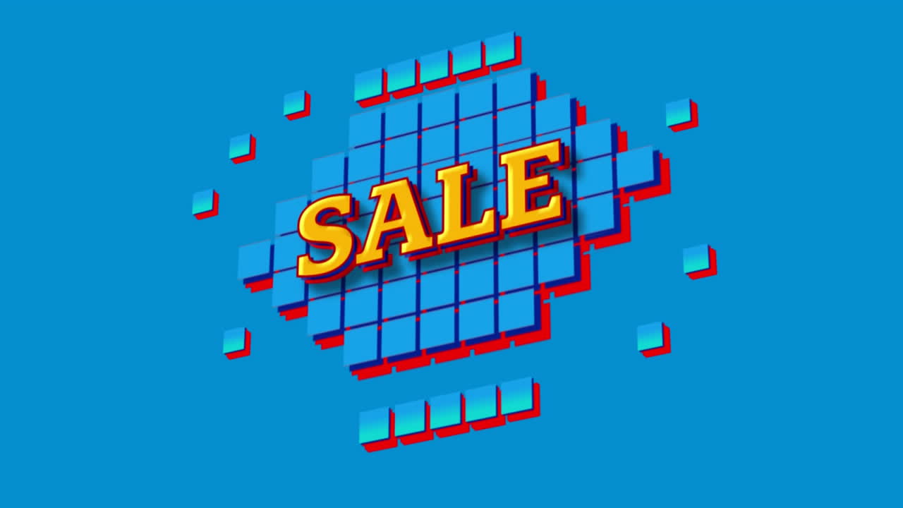 gráfico de venta en fondo azul