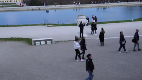 footage of people strolling around schönbrunn palace