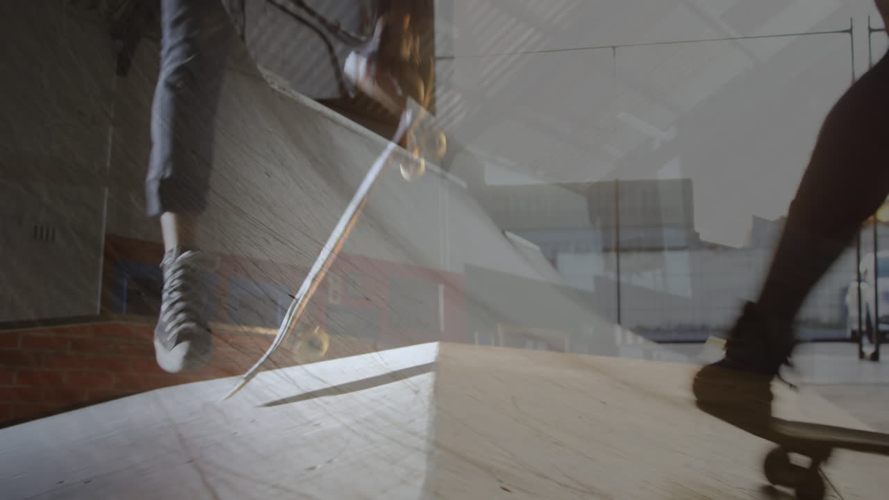 백인 남자 스케이트보딩의 애니메이션 백인 남자 스케이트보딩