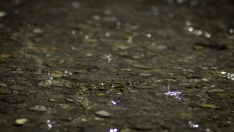 heavy rain on asphalt road. close-up background, seamless loop