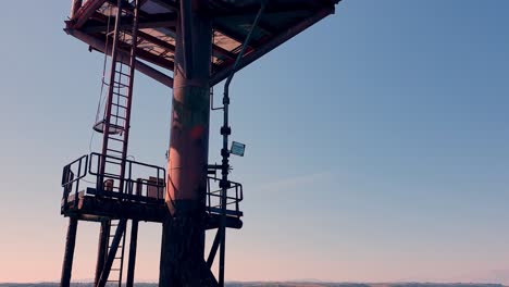 coastal oil platform or oil rig in open adriatic sea, italy