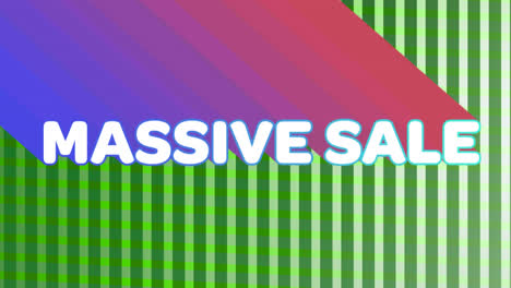 massive sale graphic on moving green vertical lines