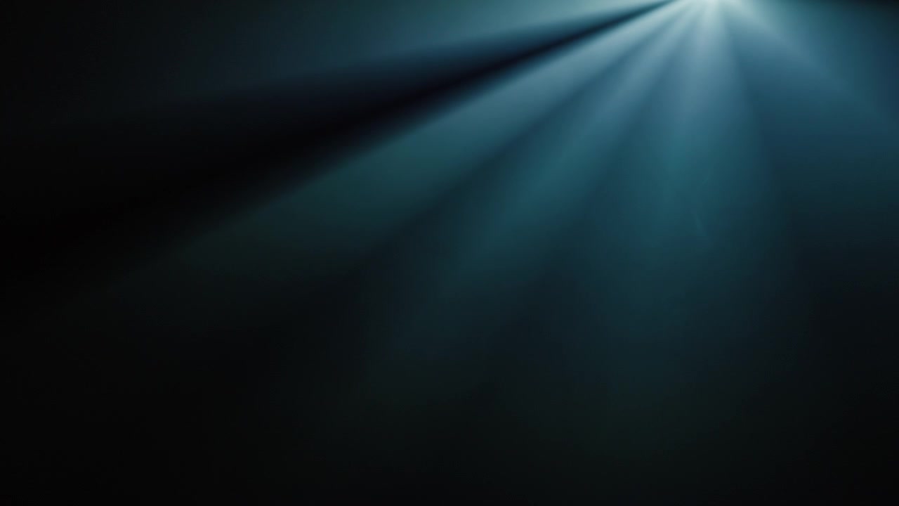 Blue Light Rays Moving Across Dark Background