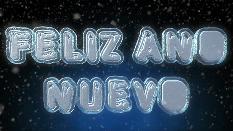 feliz año nuevo animación de bucle de texto en 3d en idioma español