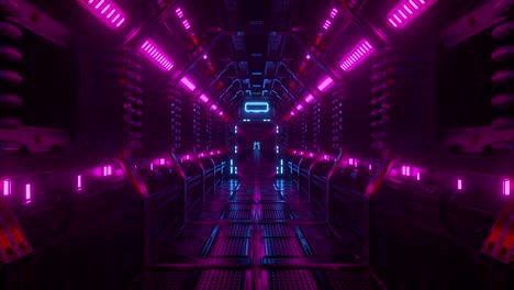 neon glowing sci-fi corridor