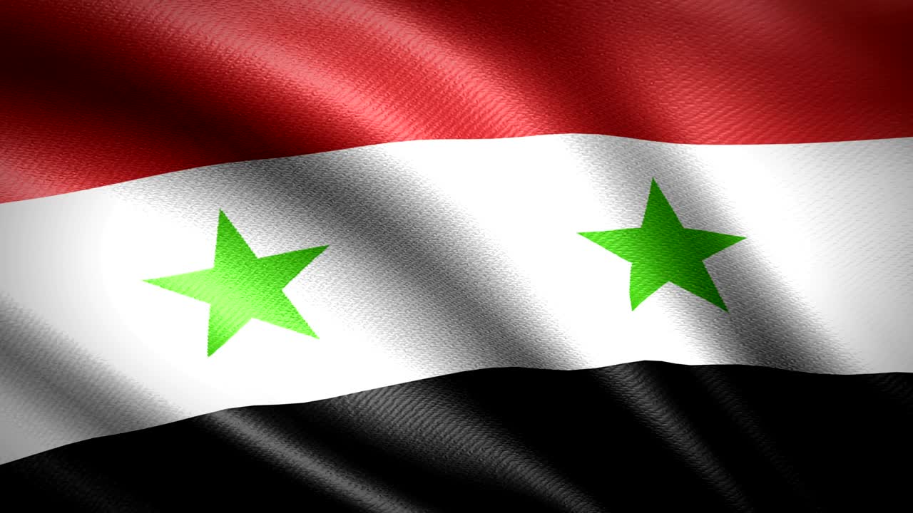 Syria Flag. Seamless Looping Animation. 4K High Definition Video