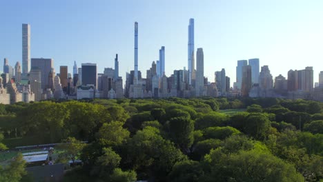 September-2021---4K-aerial-of-Manhattan-from-Central-Park,-NYC,-USA