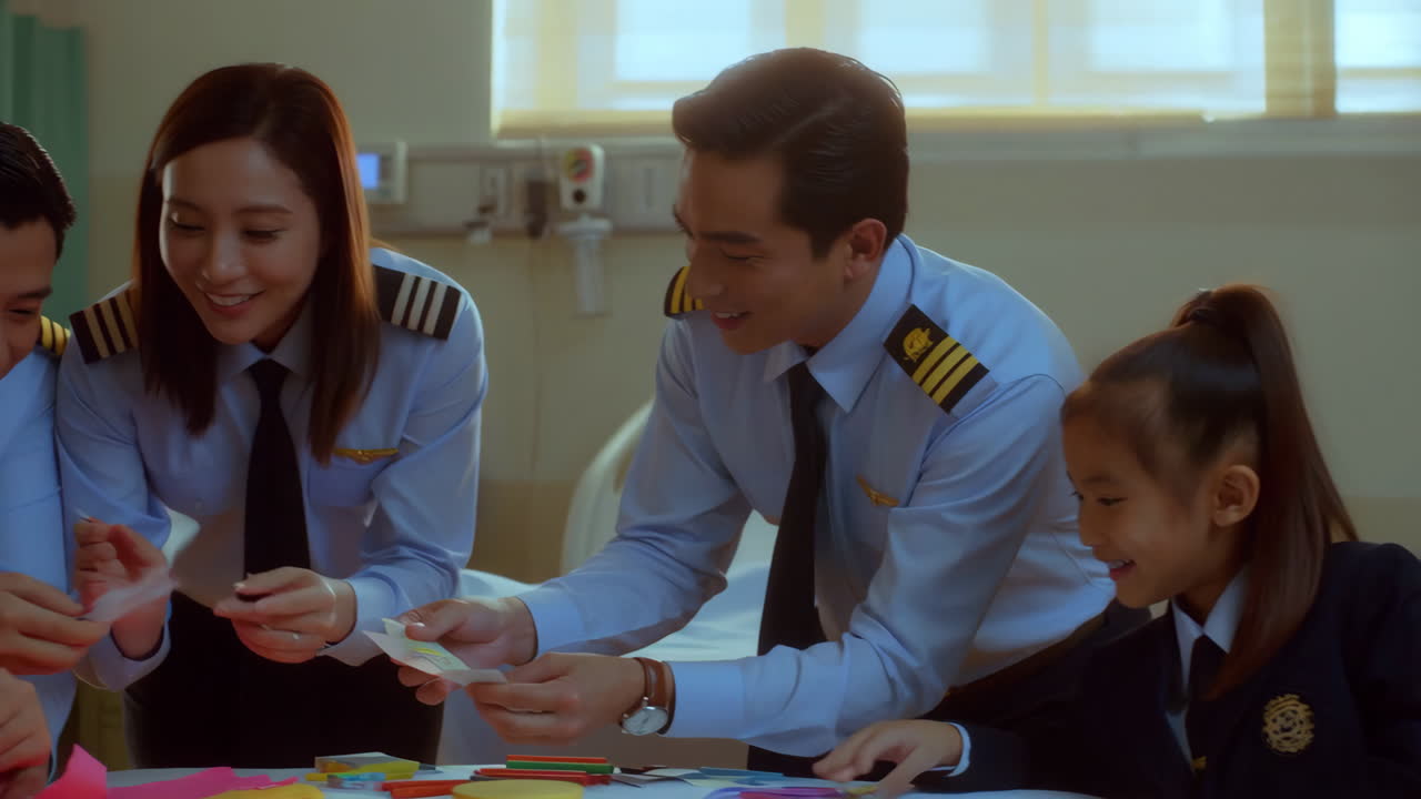 People doing arts and crafts at a hospital