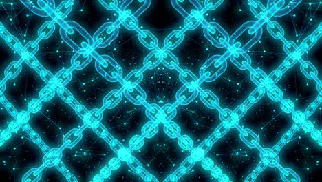 animación de bucle de tecnología de enlace de cadena de bloques de hologramas