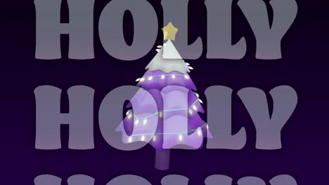 animación de saludos de navidad texto y decoración de árbol de navidad.