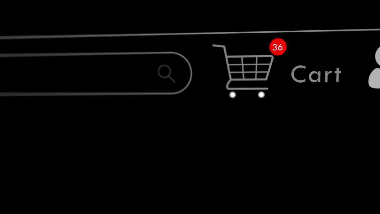 4k online shopping cart close up shot animation of shopping cart icon counting numbers add online