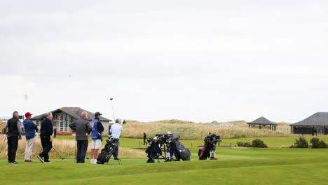 group of golfers enjoying a game together