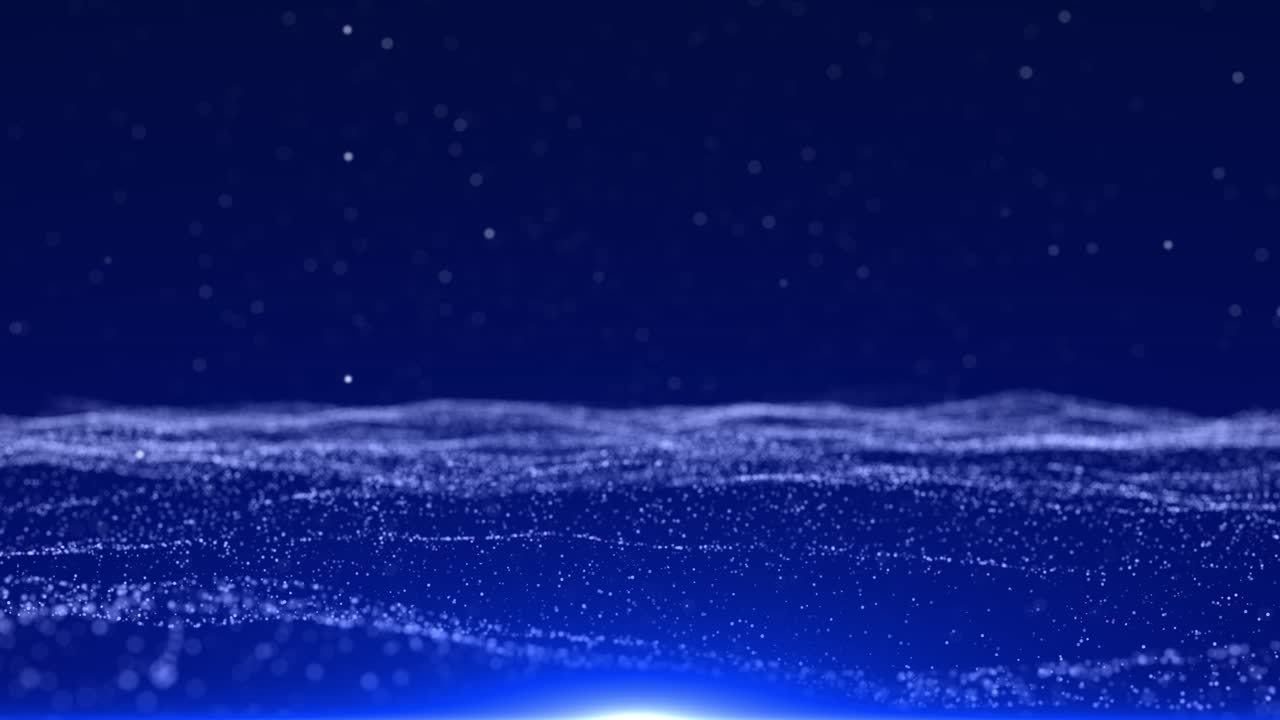 Abstract Blue Particles Wave Background