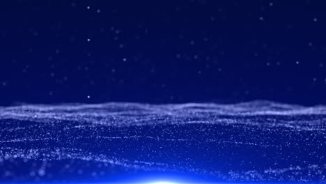 abstract blue particles wave background