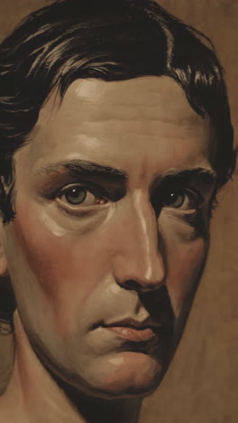 close-up painted portrait of a man