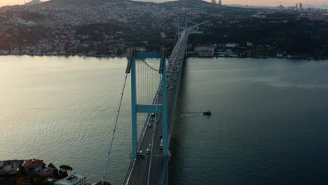 istanbul bridge spanning the golden horn and connecting the continents of europe and asia