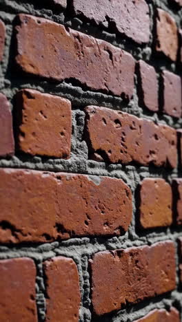 Close-up view of a red brick wall