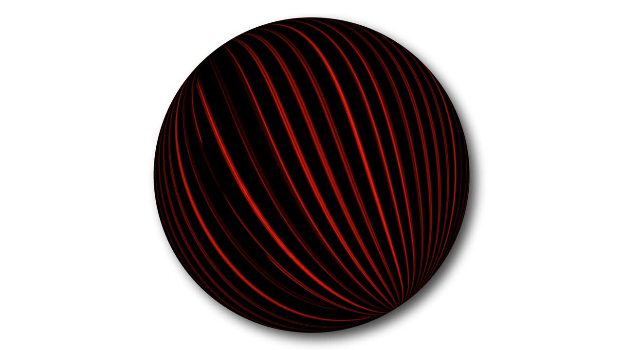 Stripy line sphere isolate on white background. Animated sphere.