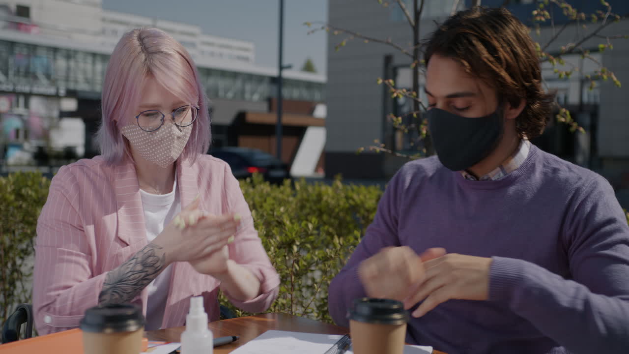 Business Meeting at Outdoor Cafe